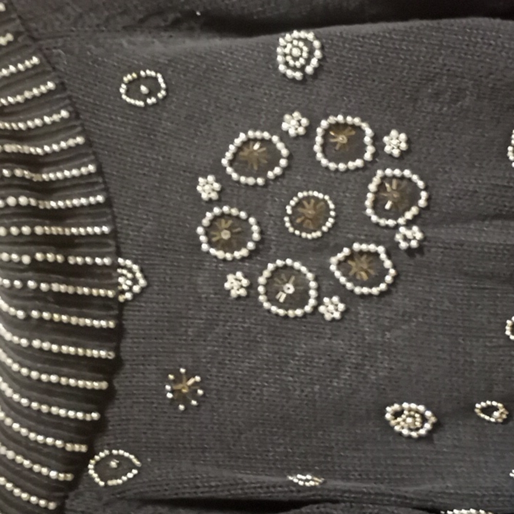 beautiful beaded long sleeve sweater shirt